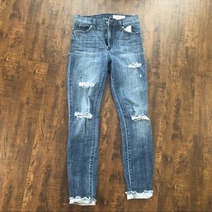 Pistola Ripped Crop Ankle Jeans - 26